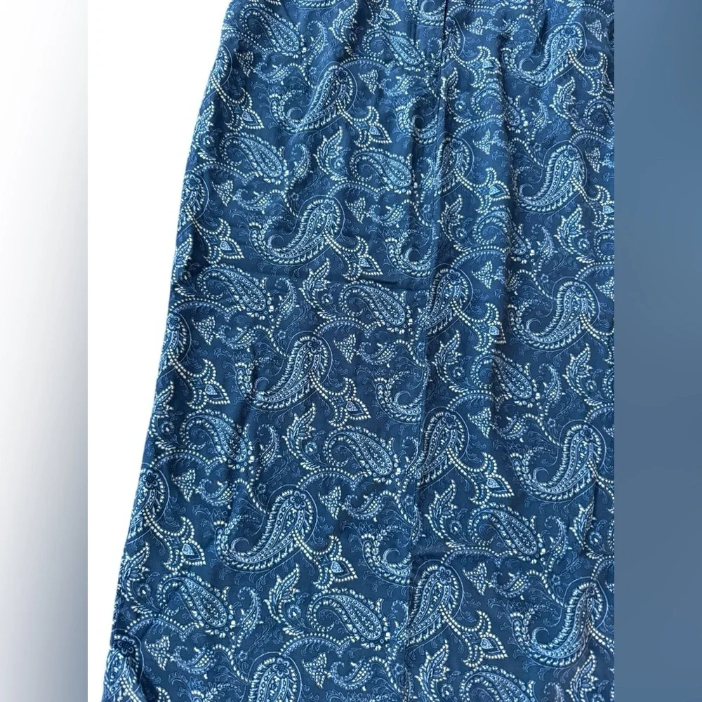 Coldwater Creek Vintage Y2K Rayon Blue Paisley Straight Maxi Skirt Size 8 - Picture 2 of 6